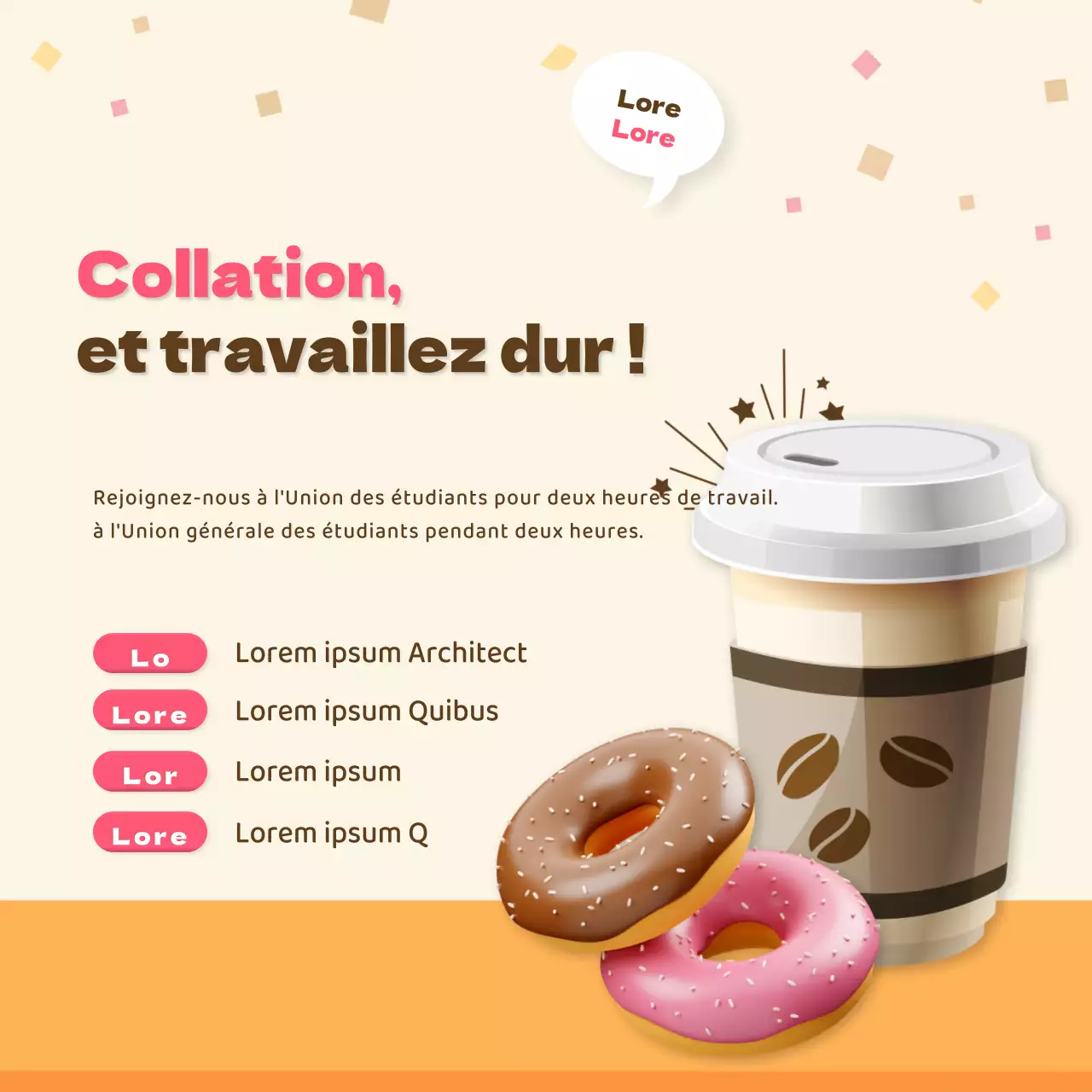 Promouvoir une touche de rose et de brun pour partager les friandises