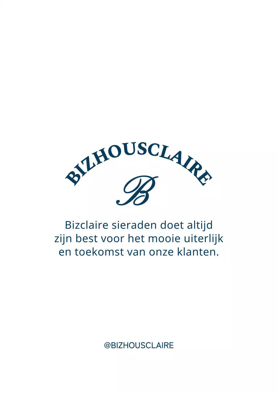 Marineblauw en wit alfabet symbool logo stijl voor sieraden verpakking en promotie