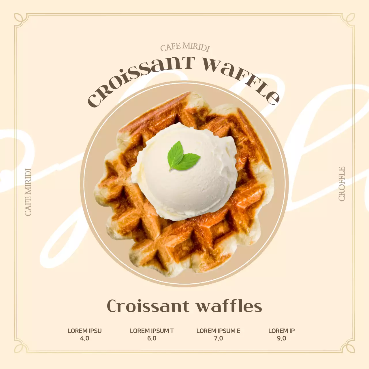 Vintage yellow crocheted cafe banner