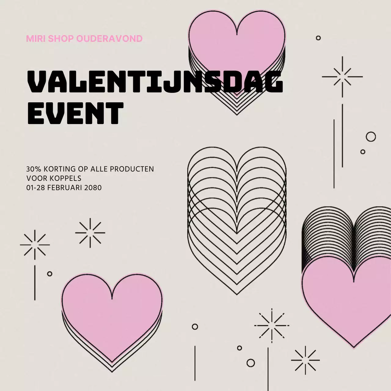 Geïllustreerde details voor witte dag in beige en roze