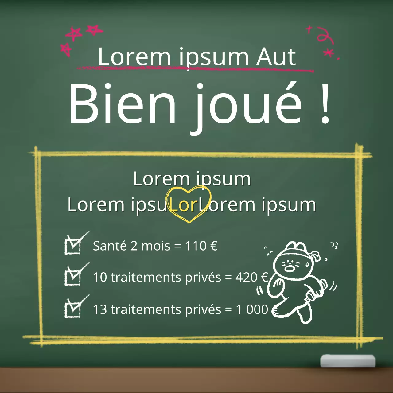 Tableau vert SAT événements