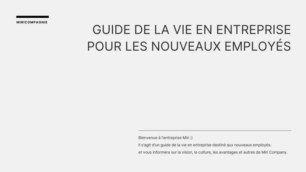 Monotone Simple 3D Graphique Corporate Newcomer Company Life Guide