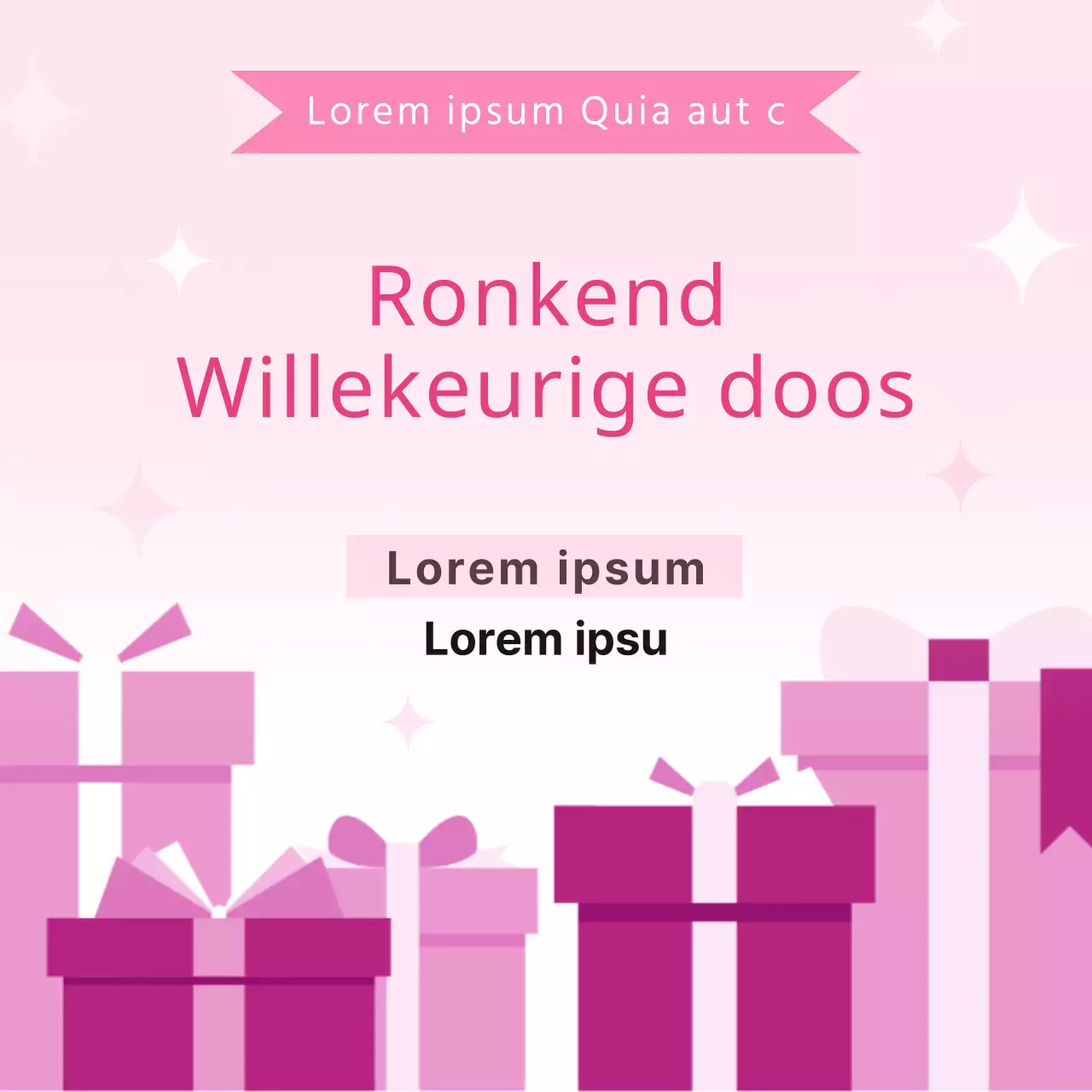 Promoot je evenement met een roze, moderne random doos