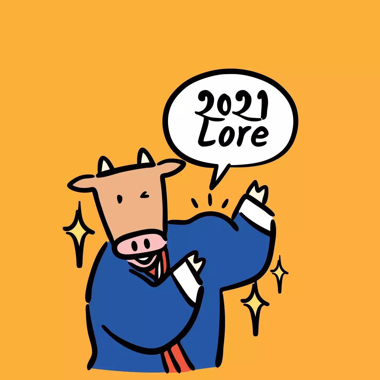 Mignonnes étiquettes de vœux pour le Nouvel An avec illustrations orange