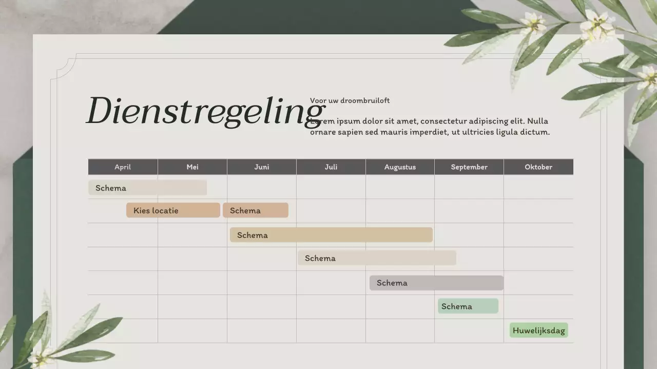 Bruiloft plannen met een groen uitnodigingsconcept