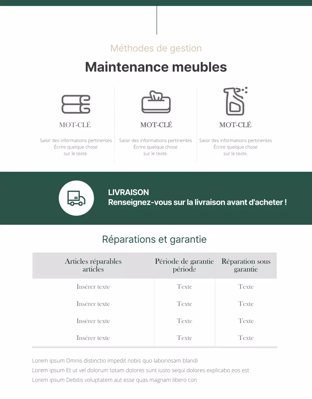 Page de détails du mobilier