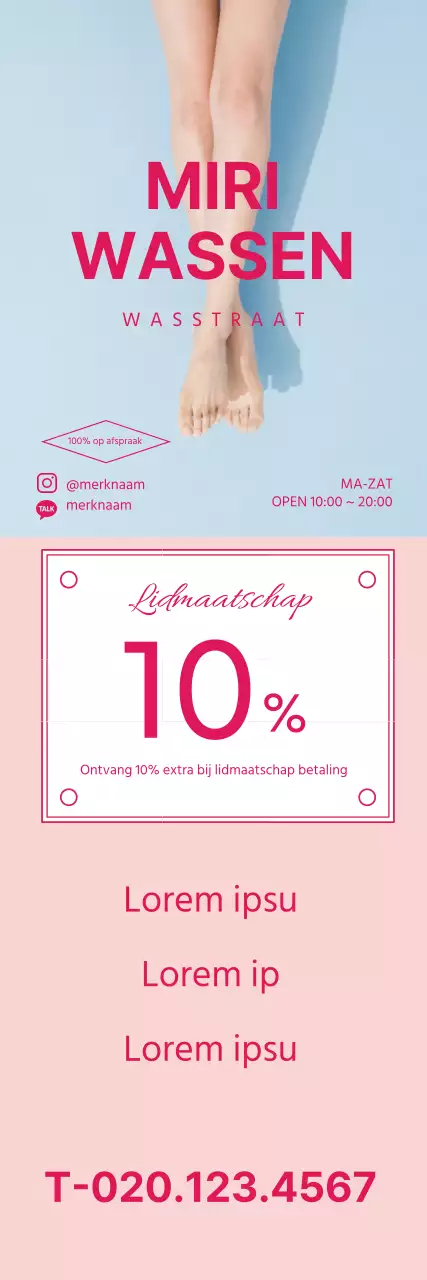 Schoon waxen winkel menu met roze foto markering