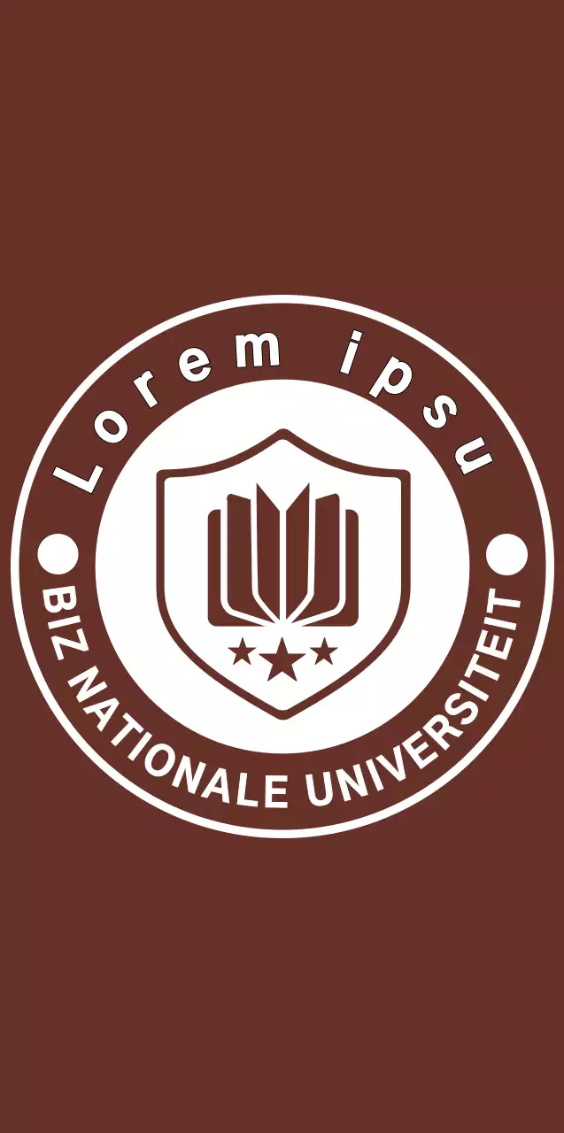 Eenvoudig en modern universiteitsembleem in bruin en wit voor promotie- en promotiedoeleinden