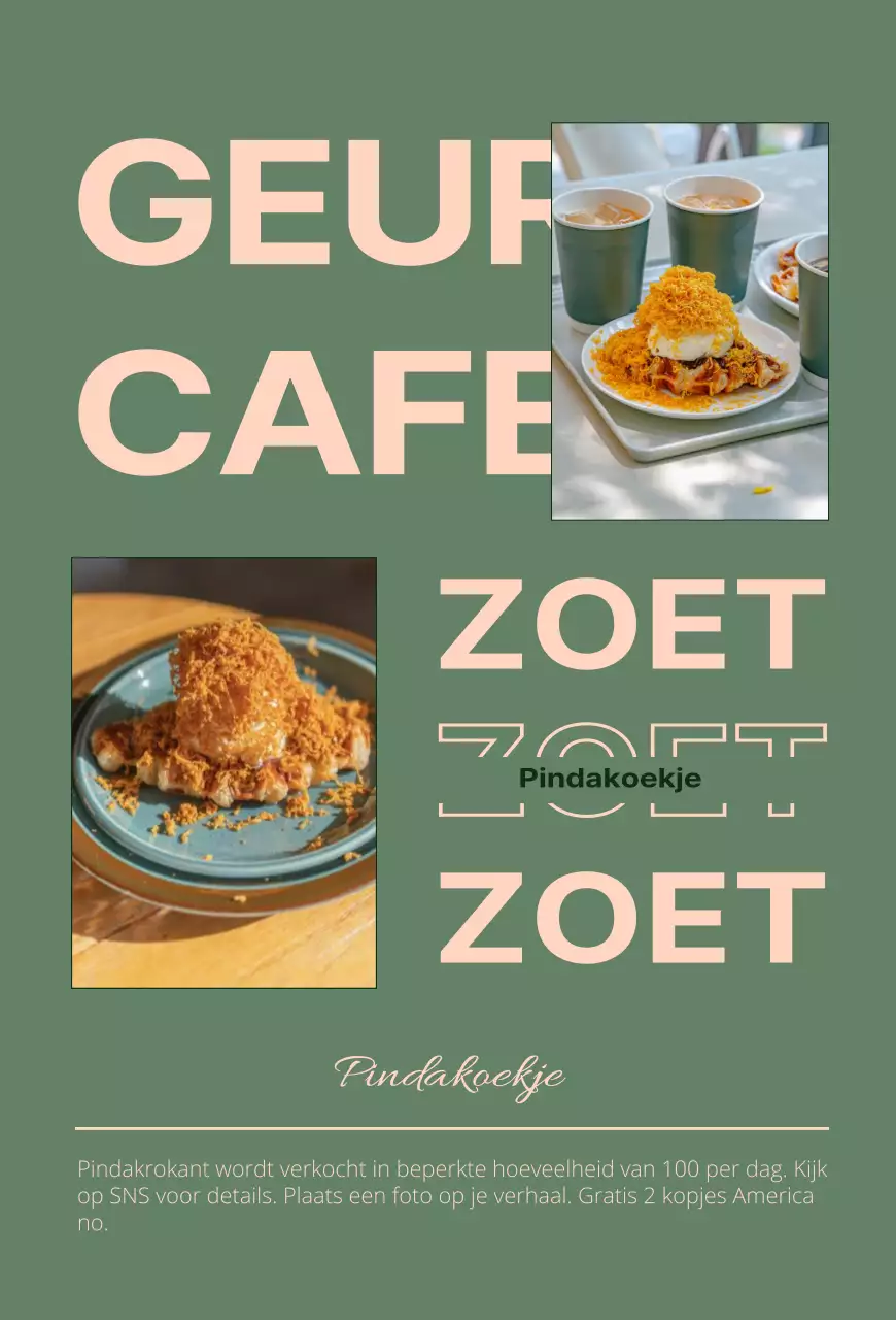 Promoot menu's met verschillende lay-outs in groen