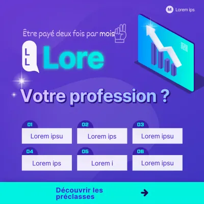 Un flux Instagram d'auto-amélioration simple en bleu ciel violet.