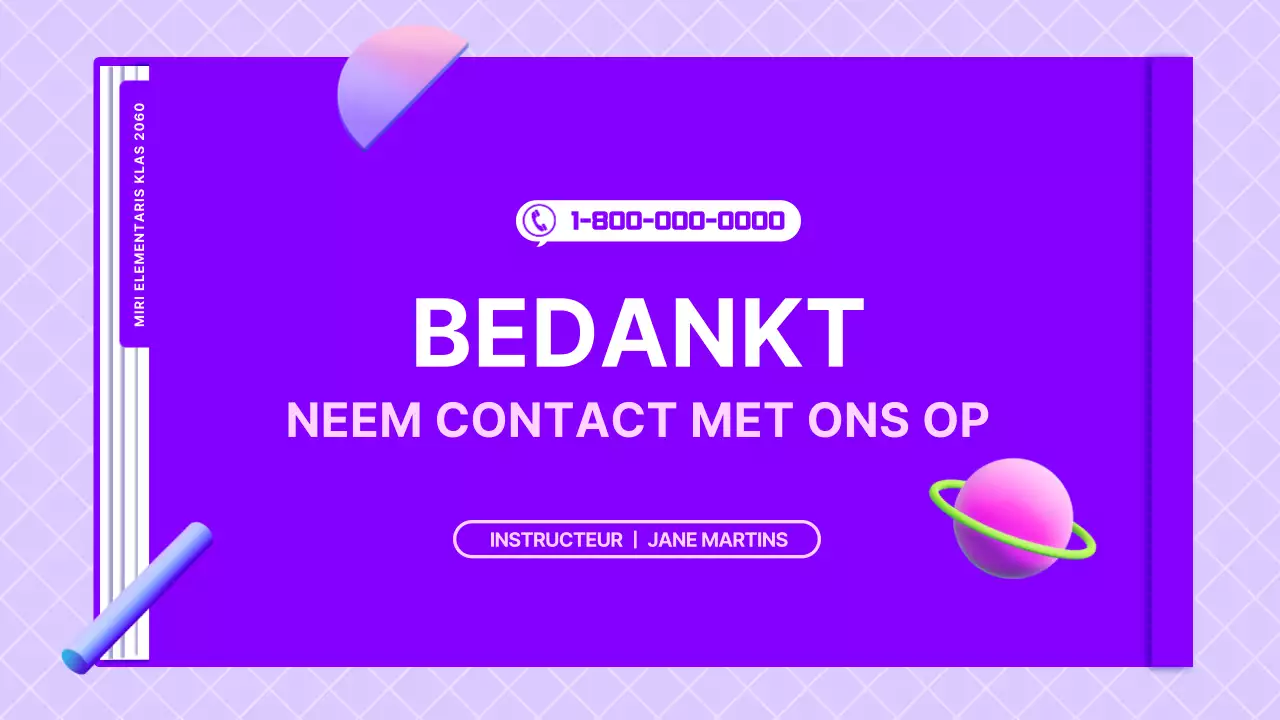 Voorstel voor een wetenschapsles met paarse pagina's