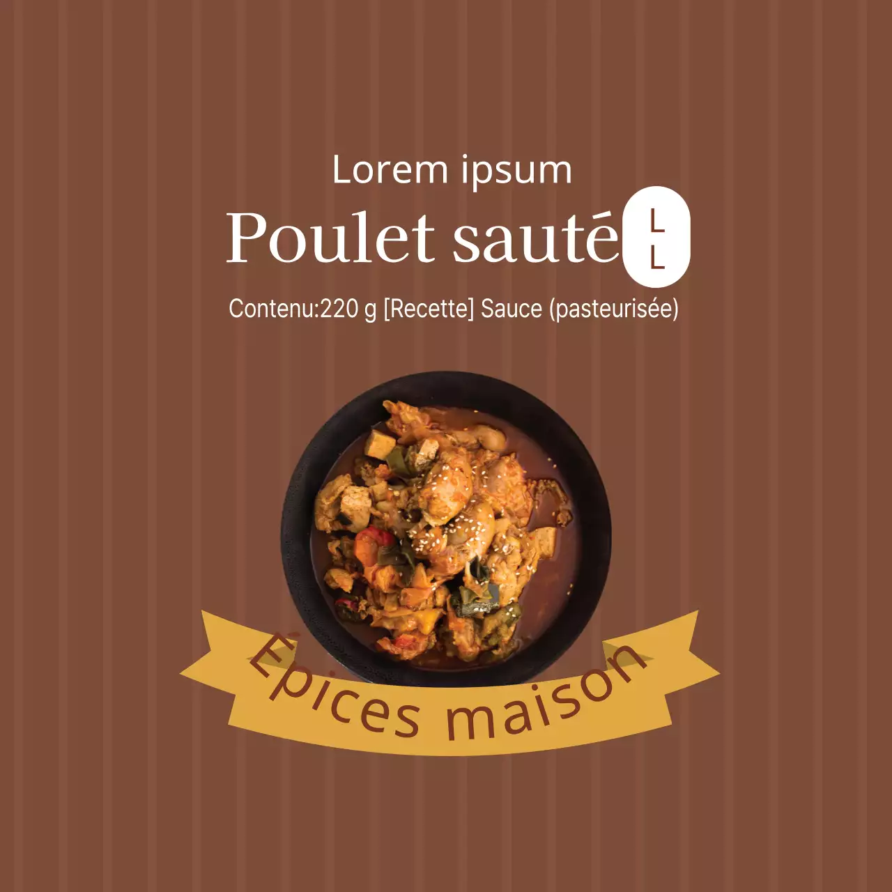 Etiquette d'assaisonnement pour sauce steak vintage marron