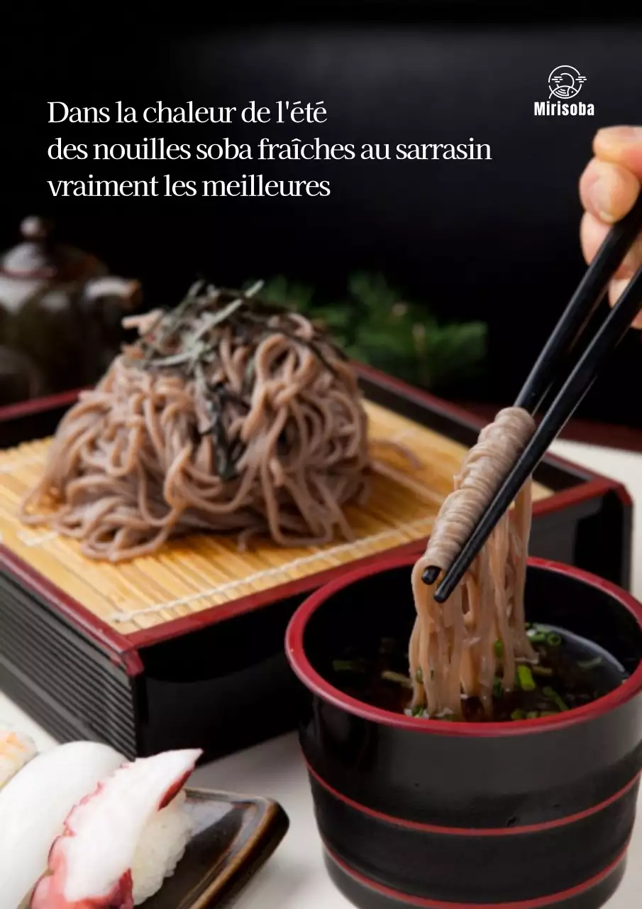 Promouvoir les nouilles soba dans les images alimentaires
