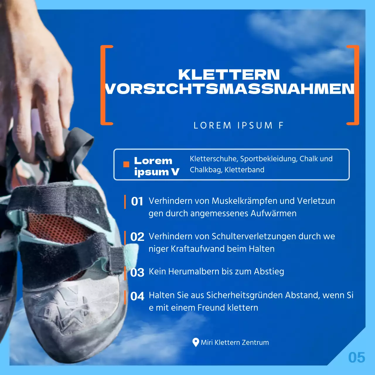 Über das Konzept des blauen und orangen Himmels klettern