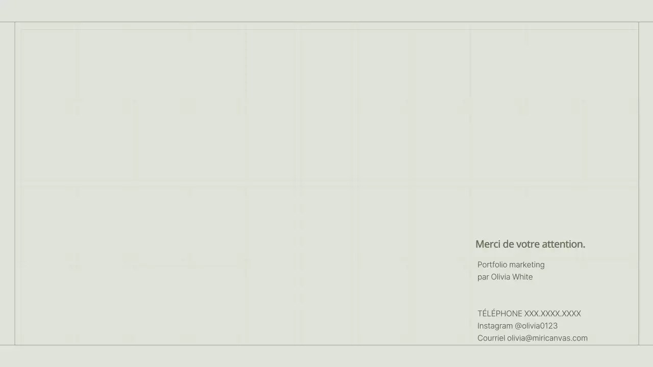 Le portfolio d'un spécialiste du marketing de contenu avec un concept de grille simple et vert