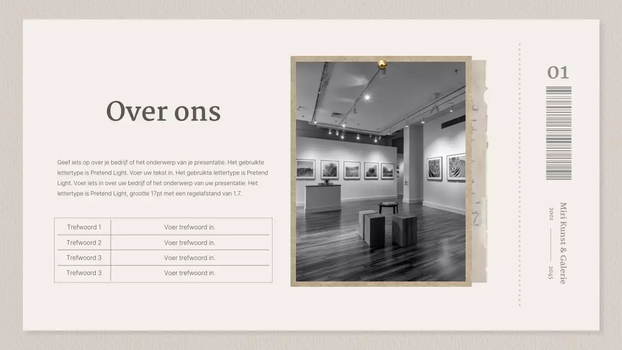 Een galerij van beige en grijze ticketconcepten