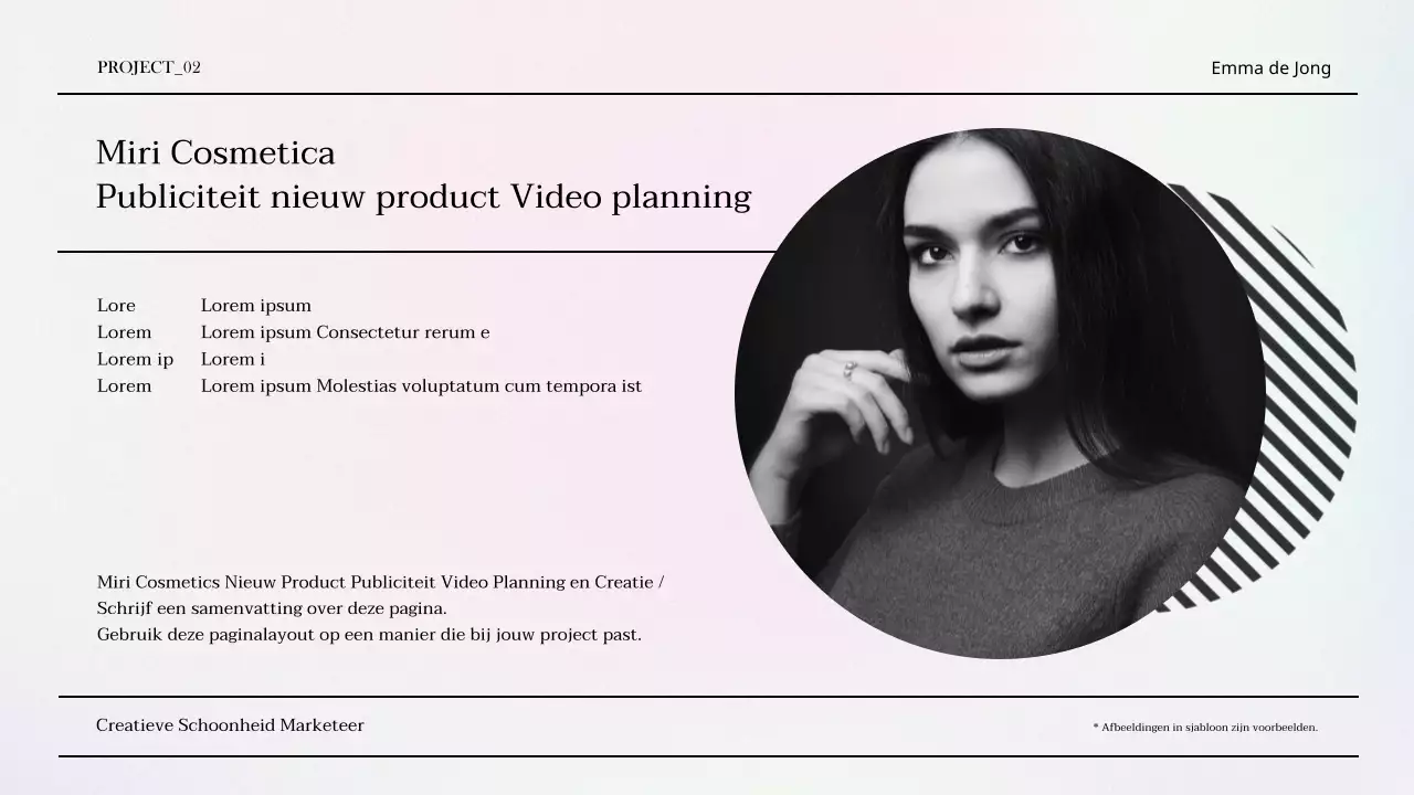 Een luxe beauty marketing portfolio in paars en blauw