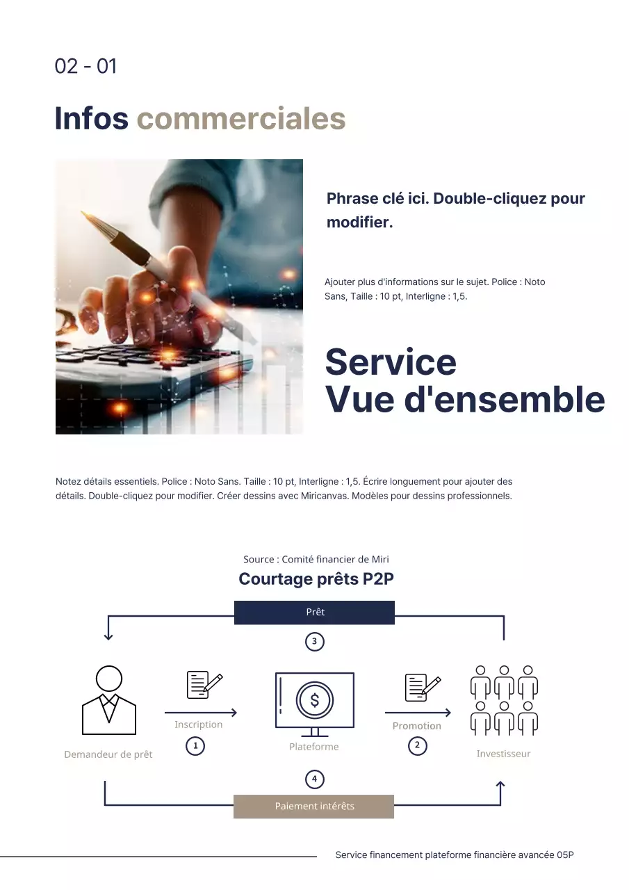 Bleu marine Simple Business Corporate Finance P2P Business Plan