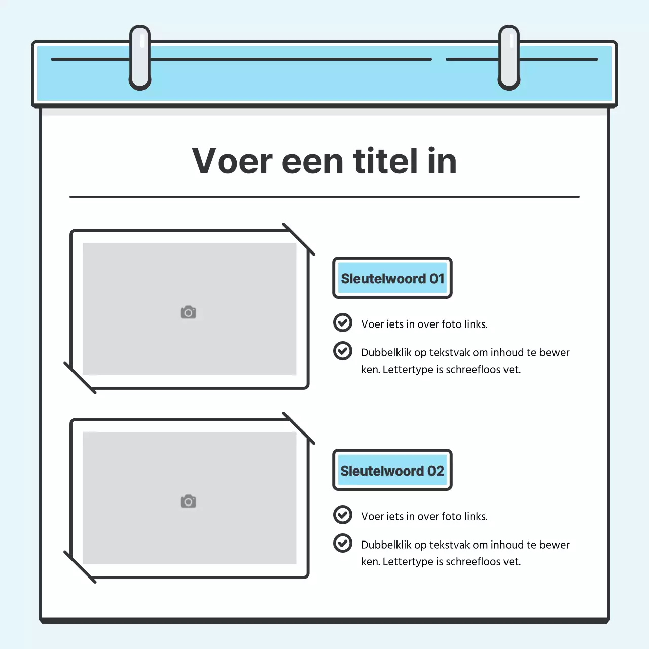 Light Blue Note Concept Nette kaart met leuke illustratiesNieuws