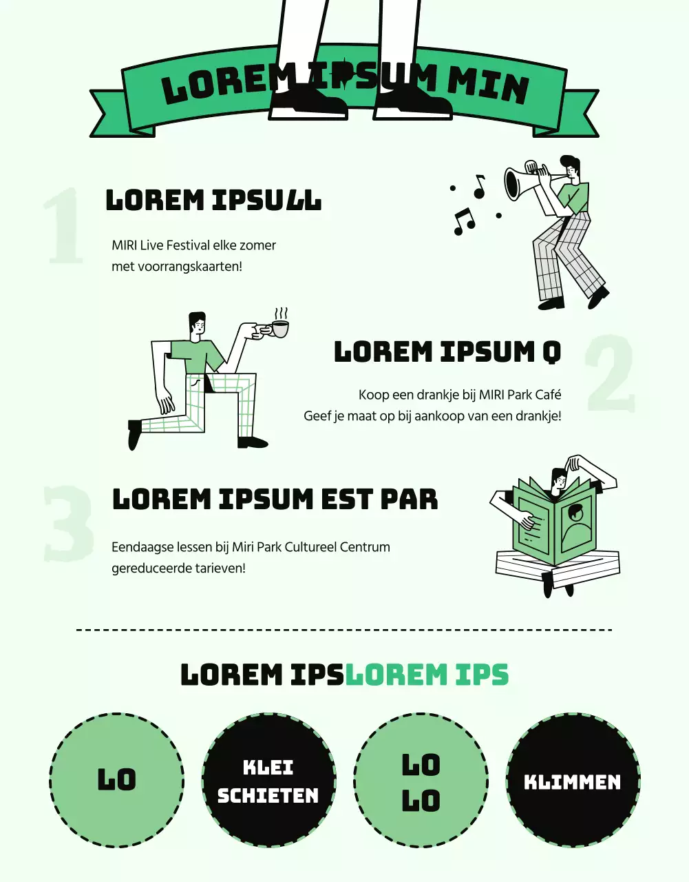 Groene en Gele Wandeling in het Park Personeelsaankondiging