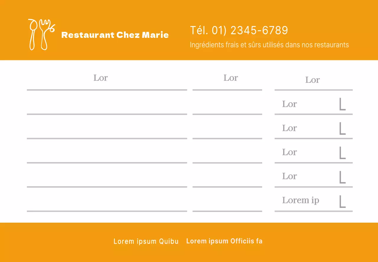 Commandes de restaurants