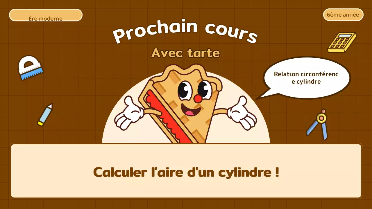 Mignon dessin animé d'éducation circonférentielle en beige et marron