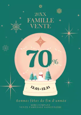 Affiche de vente familiale simple et élégante en vert