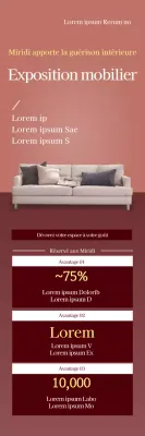 Une photo rose met en valeur le mobilier propre pour promouvoir l'événement