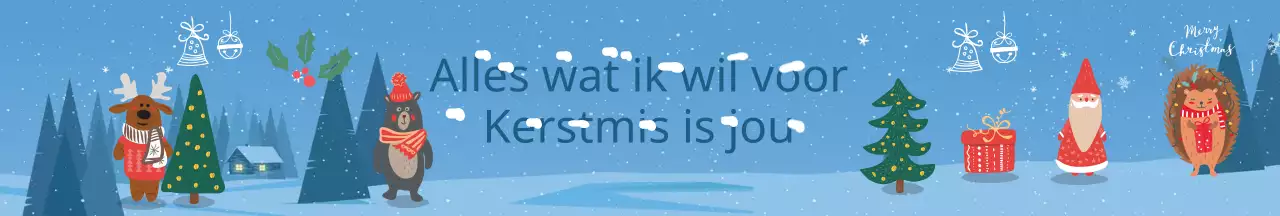 Blauwe Illustratie Winter Schattig Kerstmis