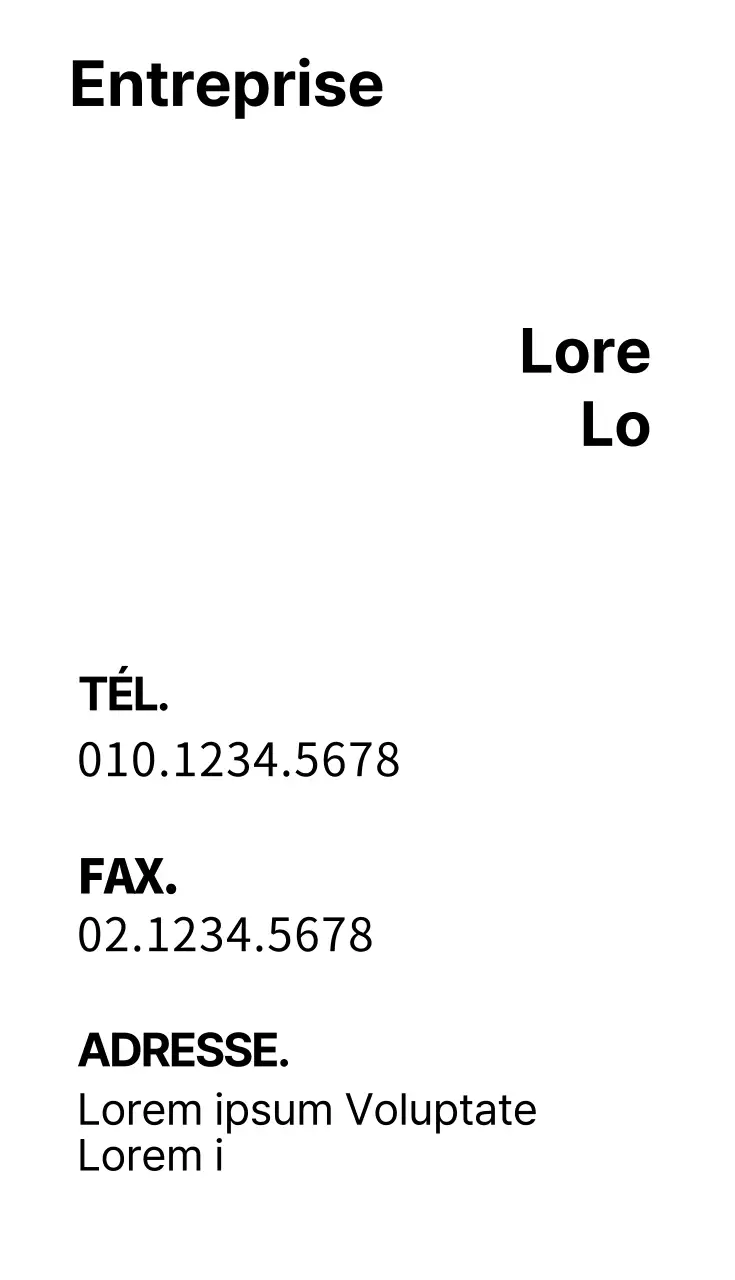 Carte de visite verticale de l'entreprise1