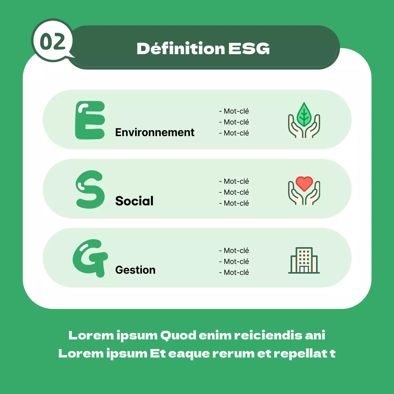 Stratégie ESG verte Environnement