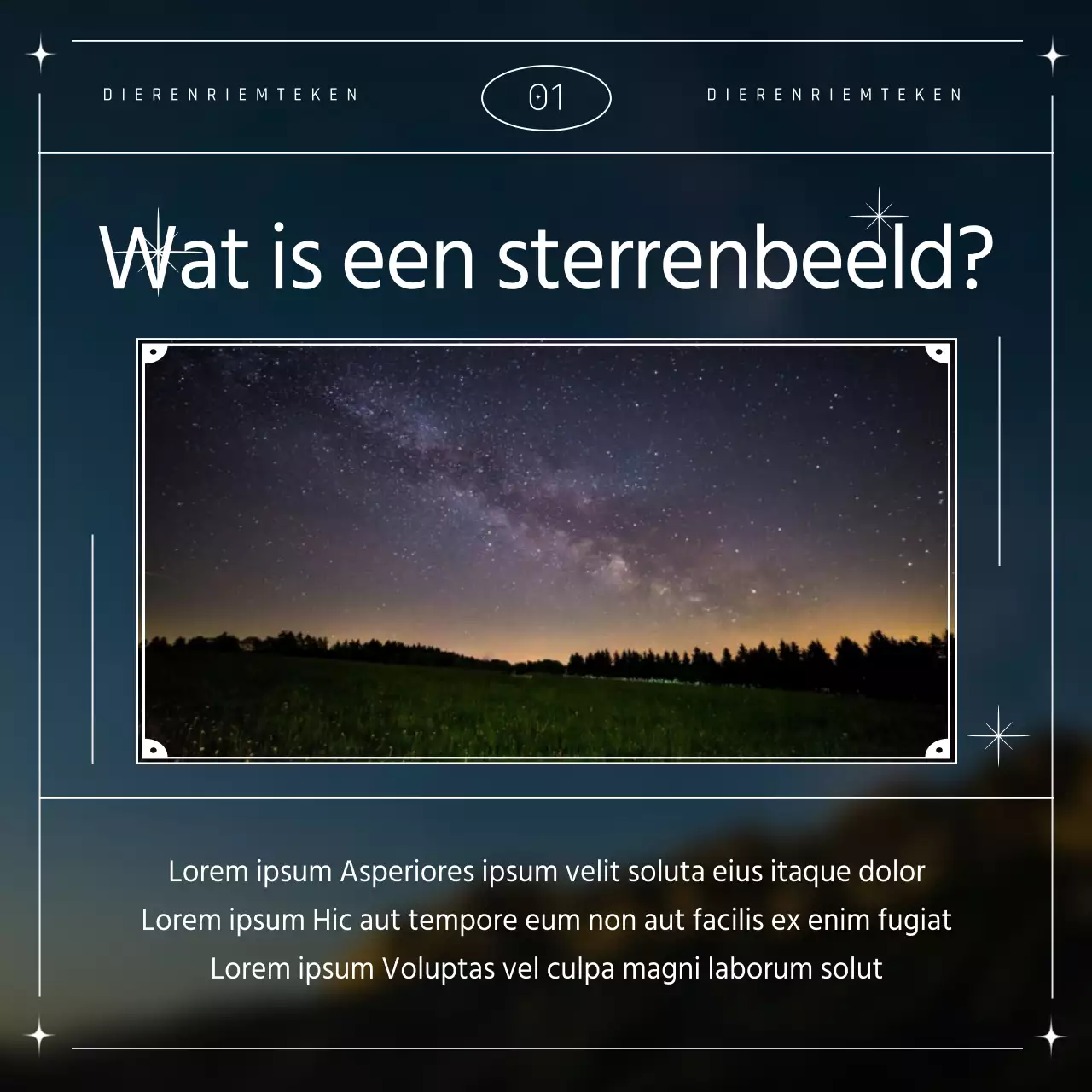 Een eenvoudig sterrenbeeld met marinelijnen en -vormen