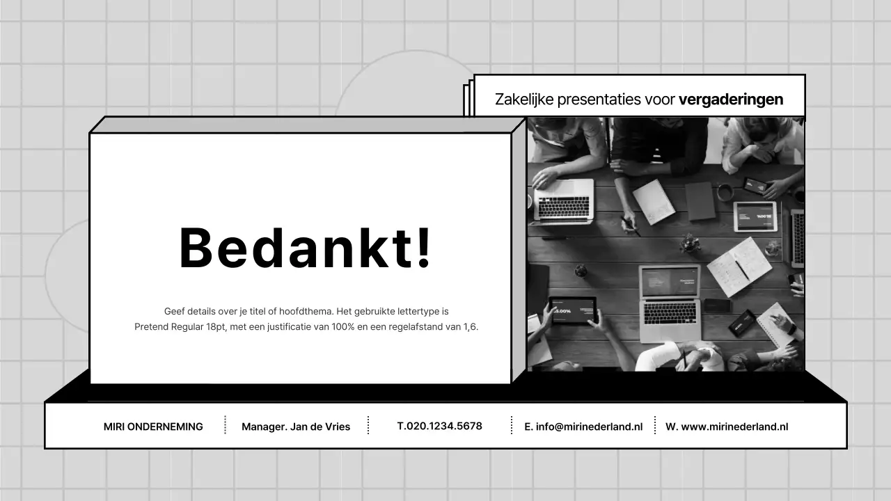 Een grijs, geometrisch bedrijfsprofiel voor een bedrijf PT