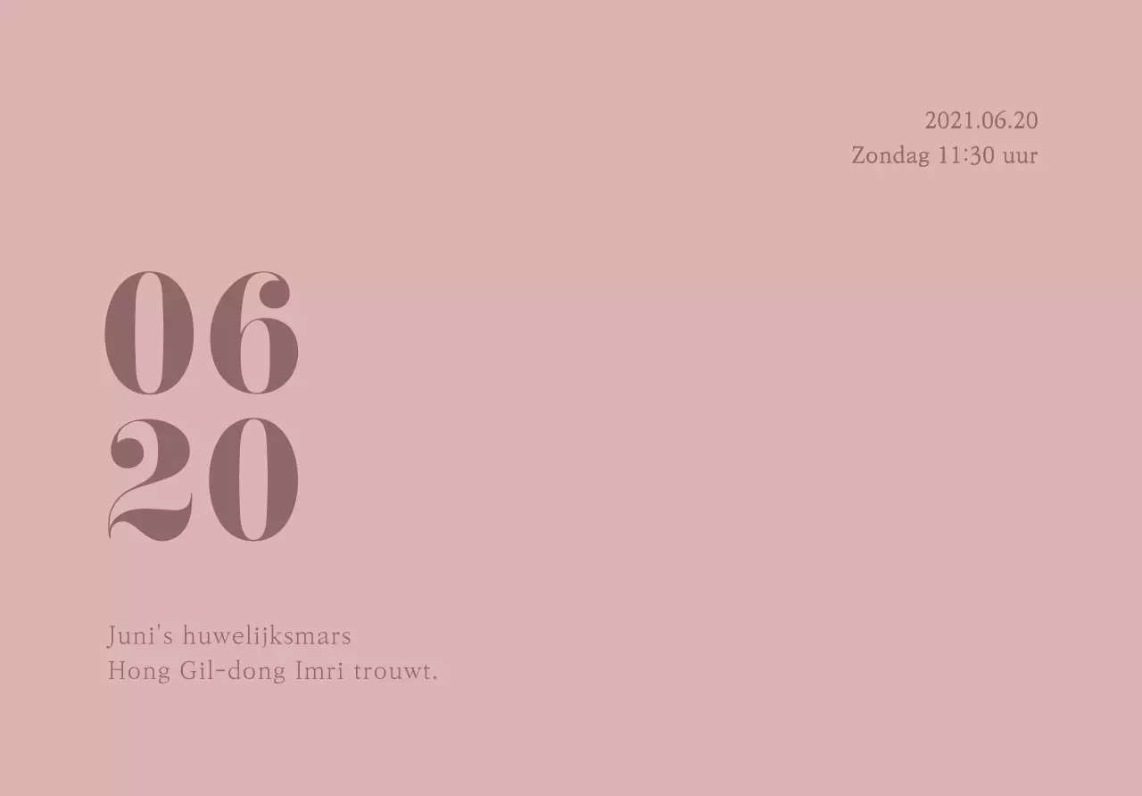 Enveloppe uitnodiging trouwkaart juni met tekst