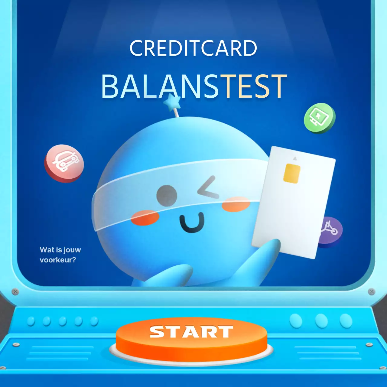 Schattig blauw lab concept creditcard test