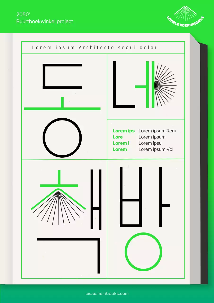 Groene Typografie Buurtboekwinkel Project