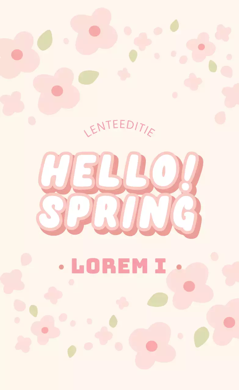 Keurig café lentelabel met roze illustratie