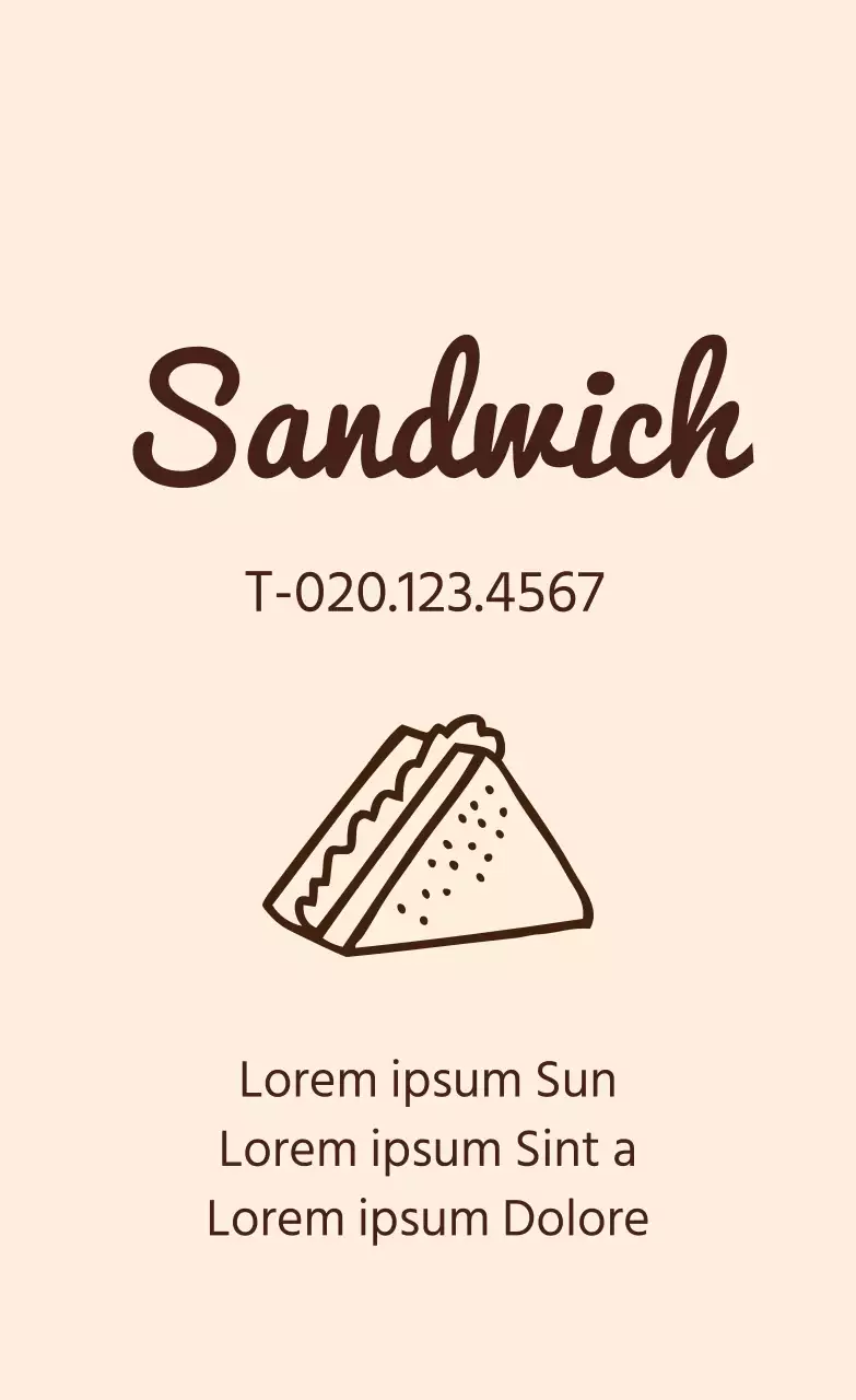 Beige eenvoudig icoon sandwich label