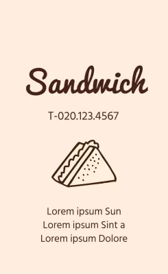 Beige eenvoudig icoon sandwich label