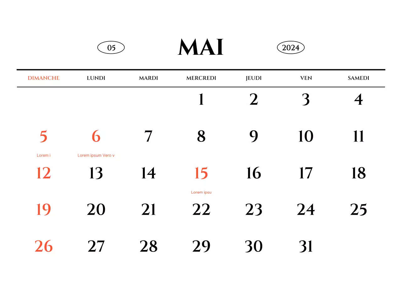 Calendrier mural de style simple avec un concept de photographie de voyage émotionnelle en noir et blanc