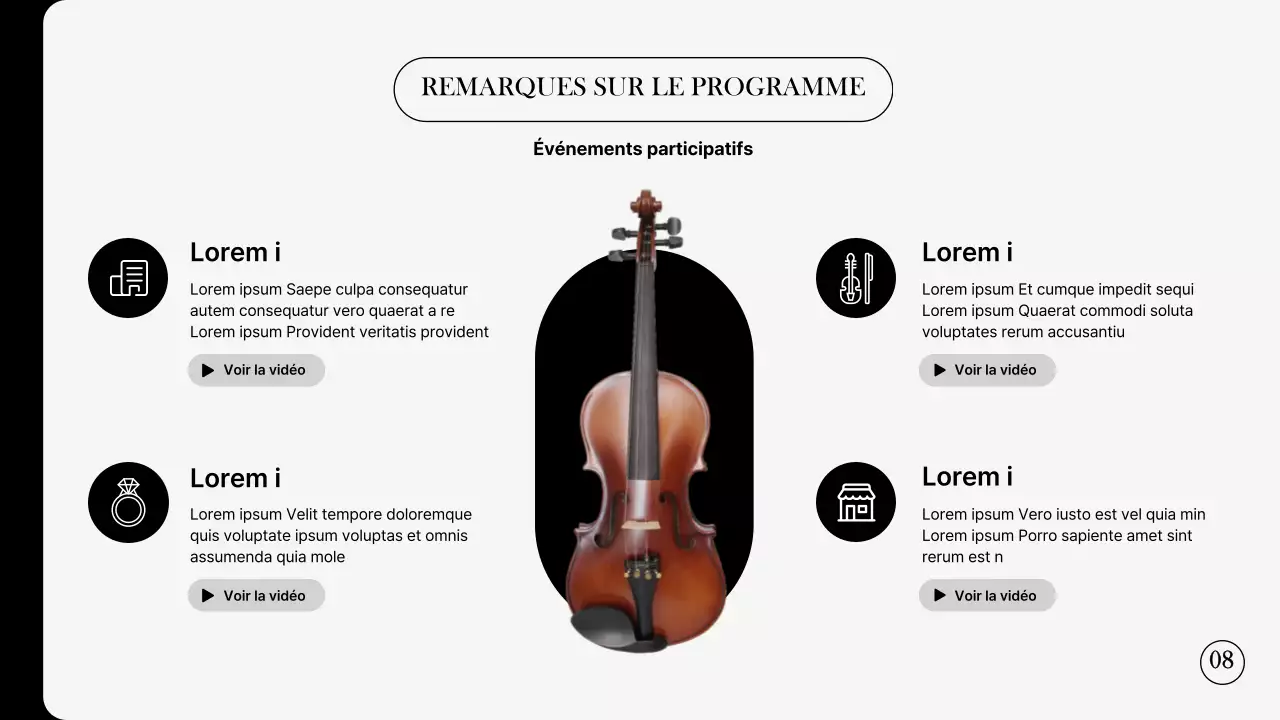 Portefeuille simple pour groupe de concert en noir