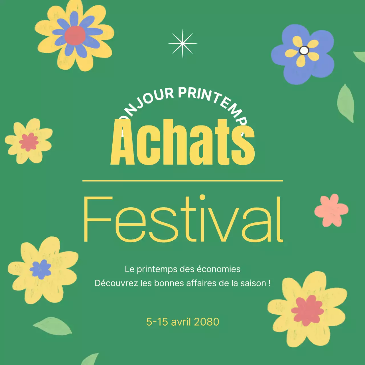 Thème illustré en vert pour les événements printaniers