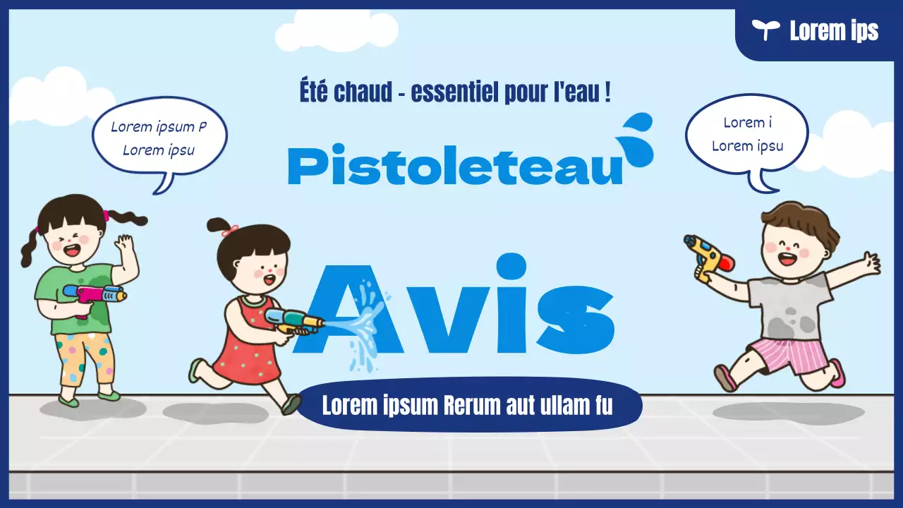 Miniature YouTube d'une revue sur les pistolets à eau avec un concept d'illustration de pistolet à eau mignon