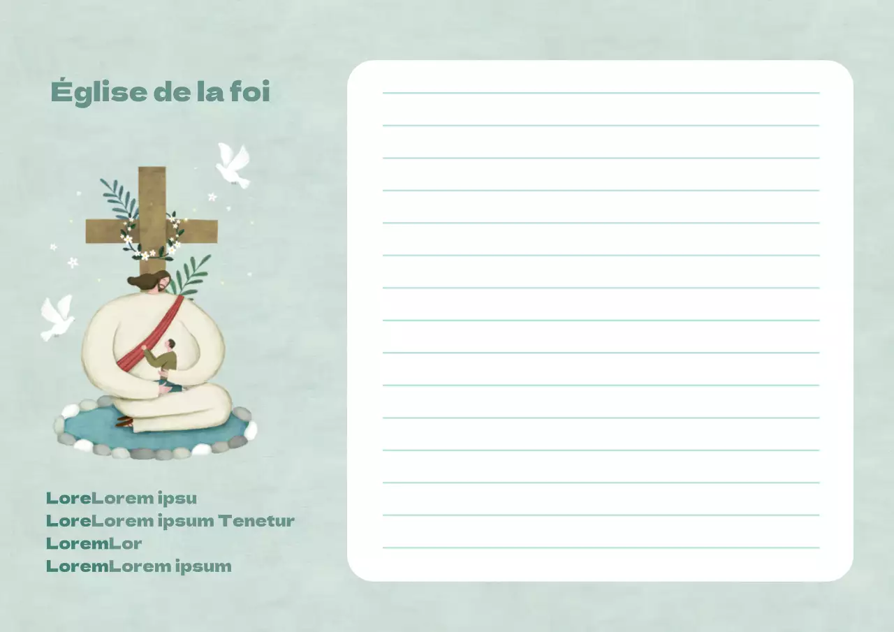 Illustration de l'église verte Bloc-notes de style arrondi avec illustration de l'église