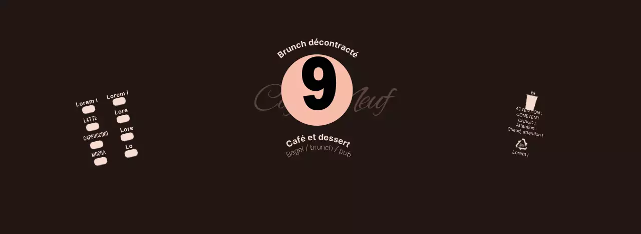 Black Pink Neat Symbols Cafe