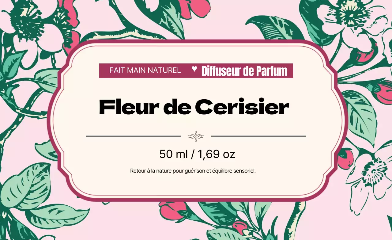 Étiquette de parfum vintage avec illustration rose