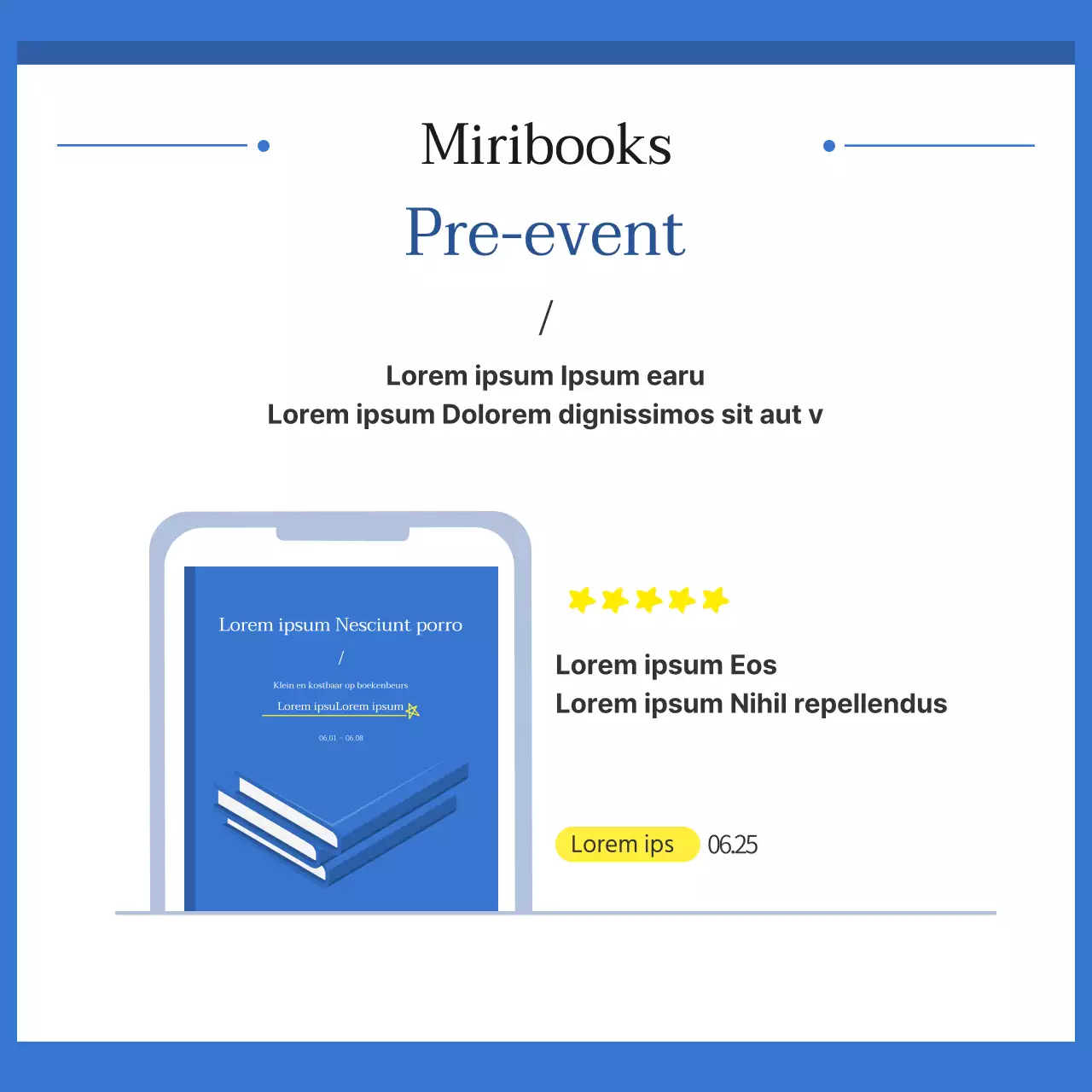 Een gids voor een eenvoudige boekenbeurs in blauw en wit