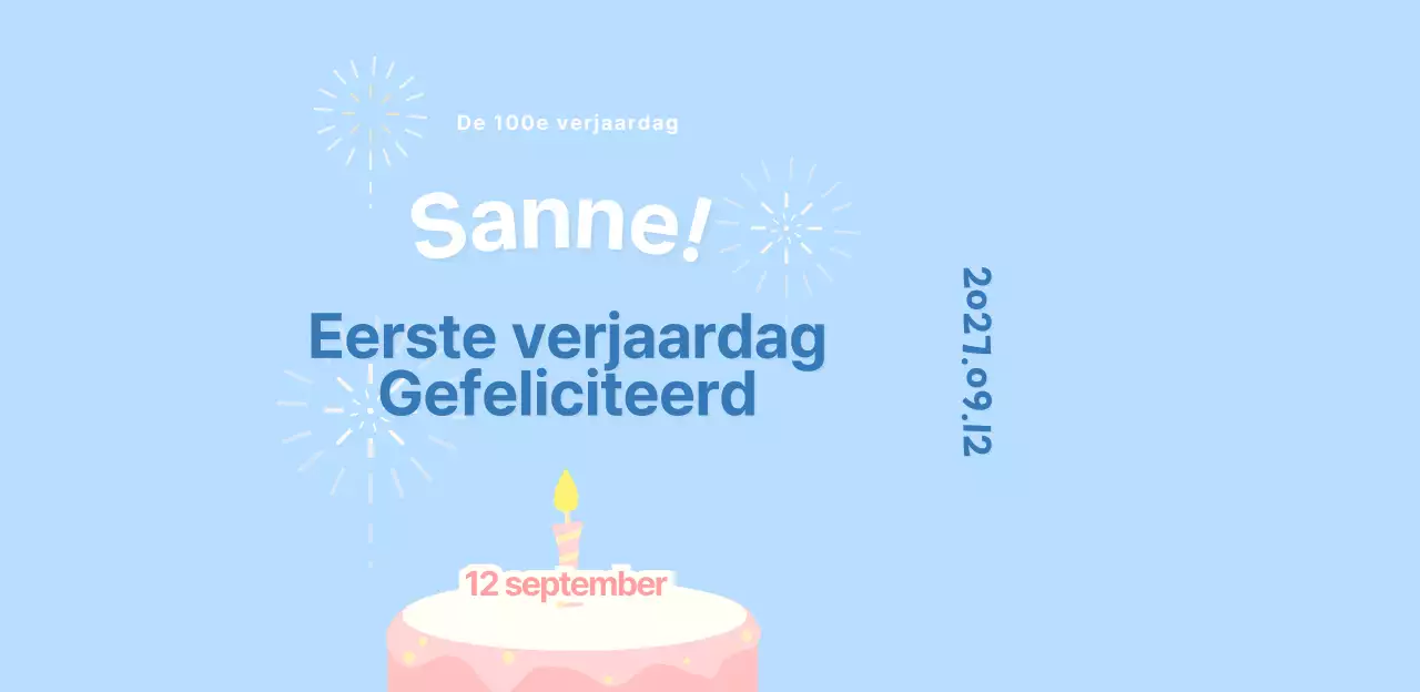 Pastelkleurig fotolijstje voor de honderdste verjaardag