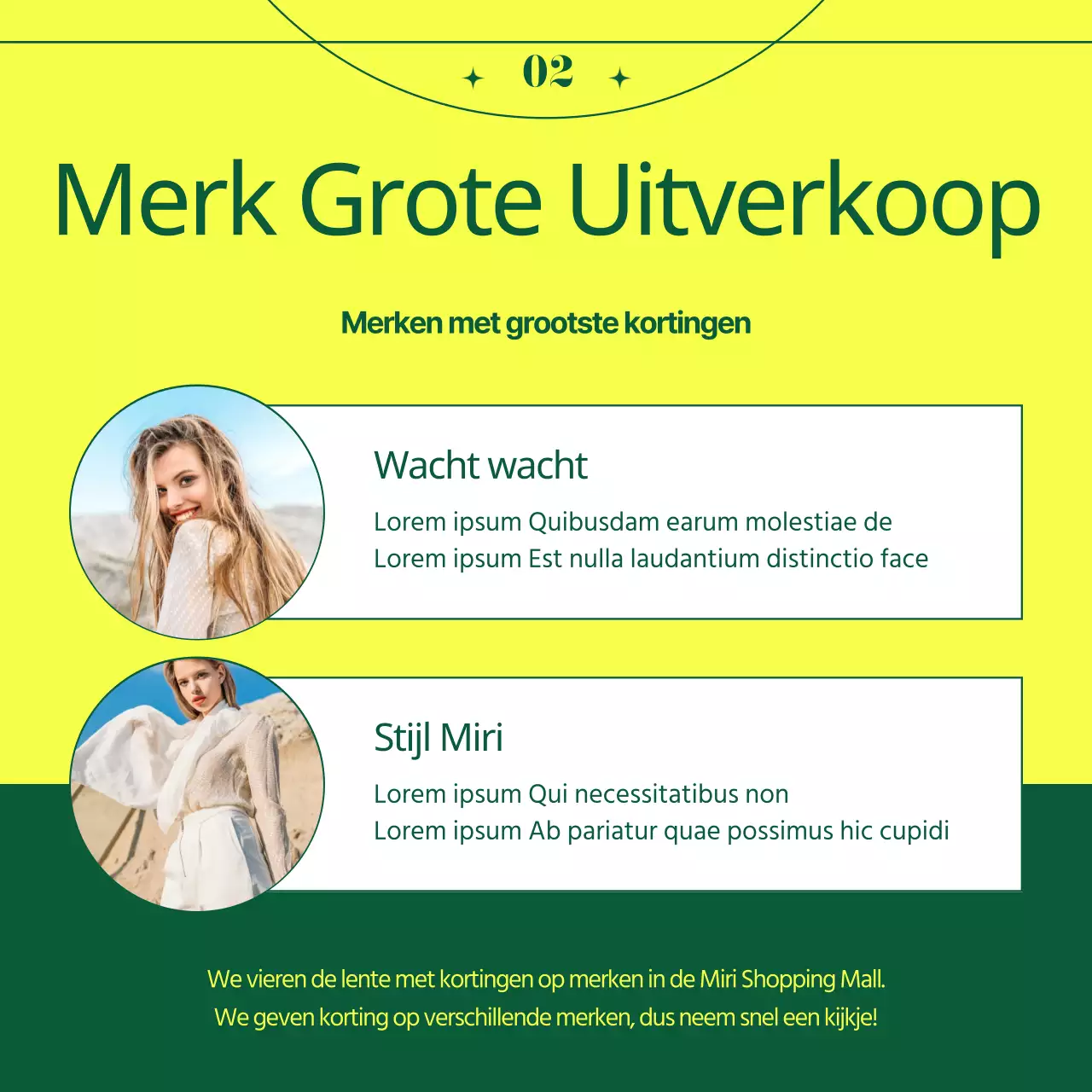 Een groen en fris lente-evenement voor winkelcentra