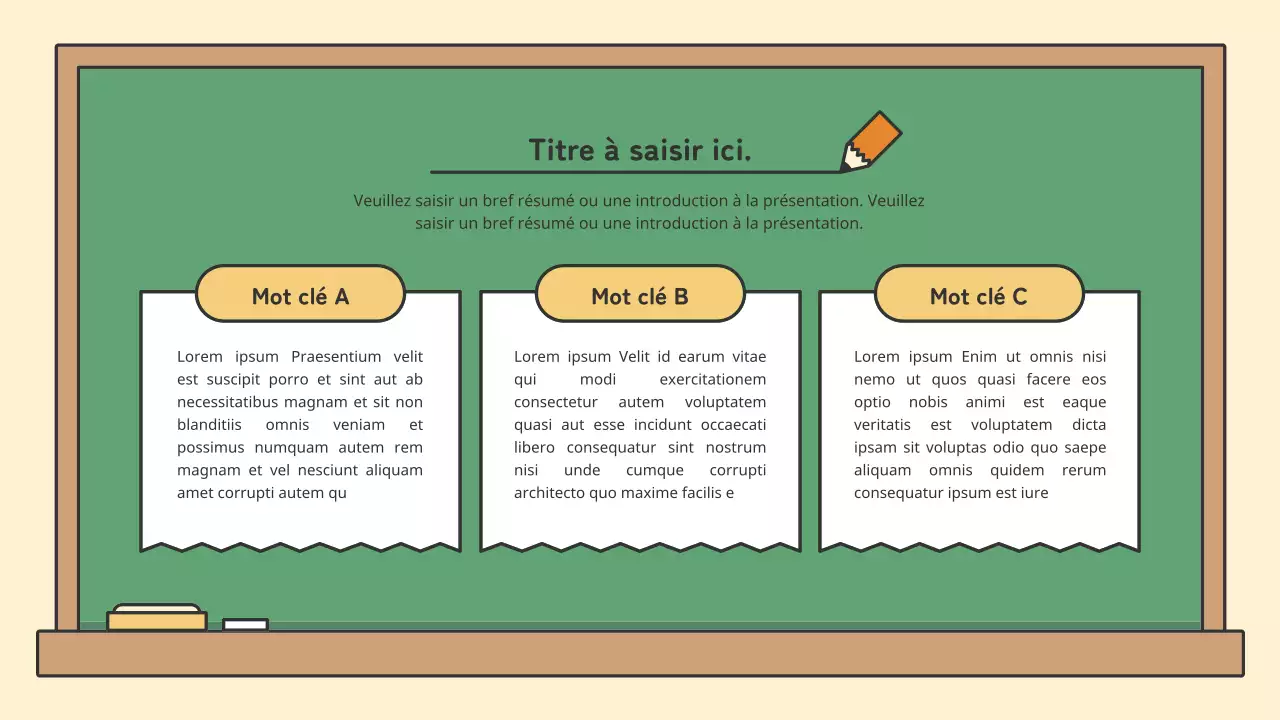 Kit de présentation de tableaux éducatifs colorés